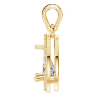PE-8165 Yellow Gold Pendant SET - Side View