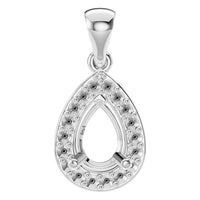 PE-8165 White Gold Pendant UNSET - Main View