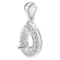 PE-8165 White Gold Pendant UNSET - ANGLE