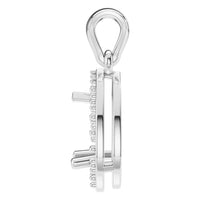 PE-8165 White Gold Pendant UNSET - Side View