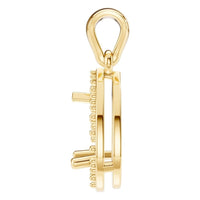 PE-8165 Yellow Gold Pendant UNSET - Side View
