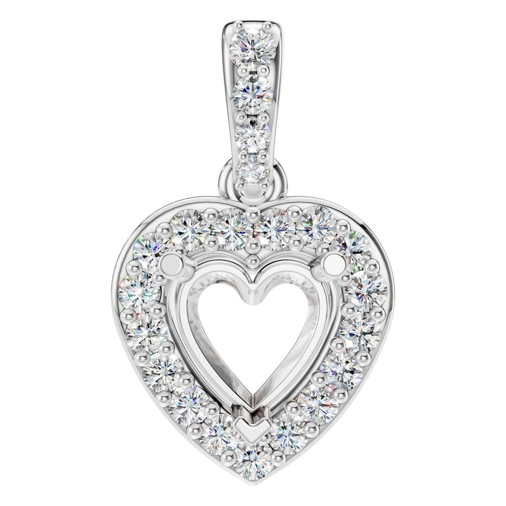 PE-8248 White Gold Pendant SEMISET - Main View