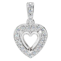 PE-8248 White Gold Pendant SEMISET - Main View