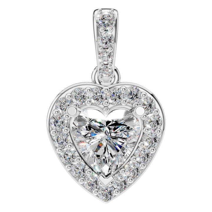 Accented Halo Pendant Mounting - Heart 5mm