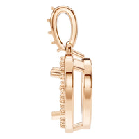 PE-8248 Rose Gold Pendant UNSET - Side View