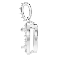 PE-8248 White Gold Pendant UNSET - Side View