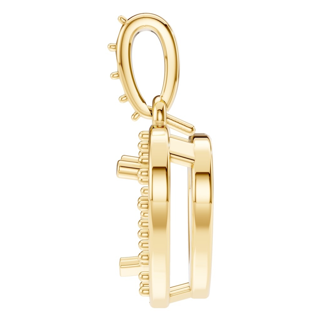 PE-8248 Yellow Gold Pendant UNSET - Side View