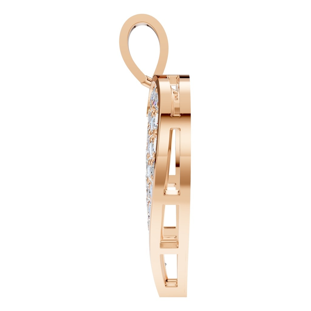 PE-8265 Rose Gold Pendant SET - Side View