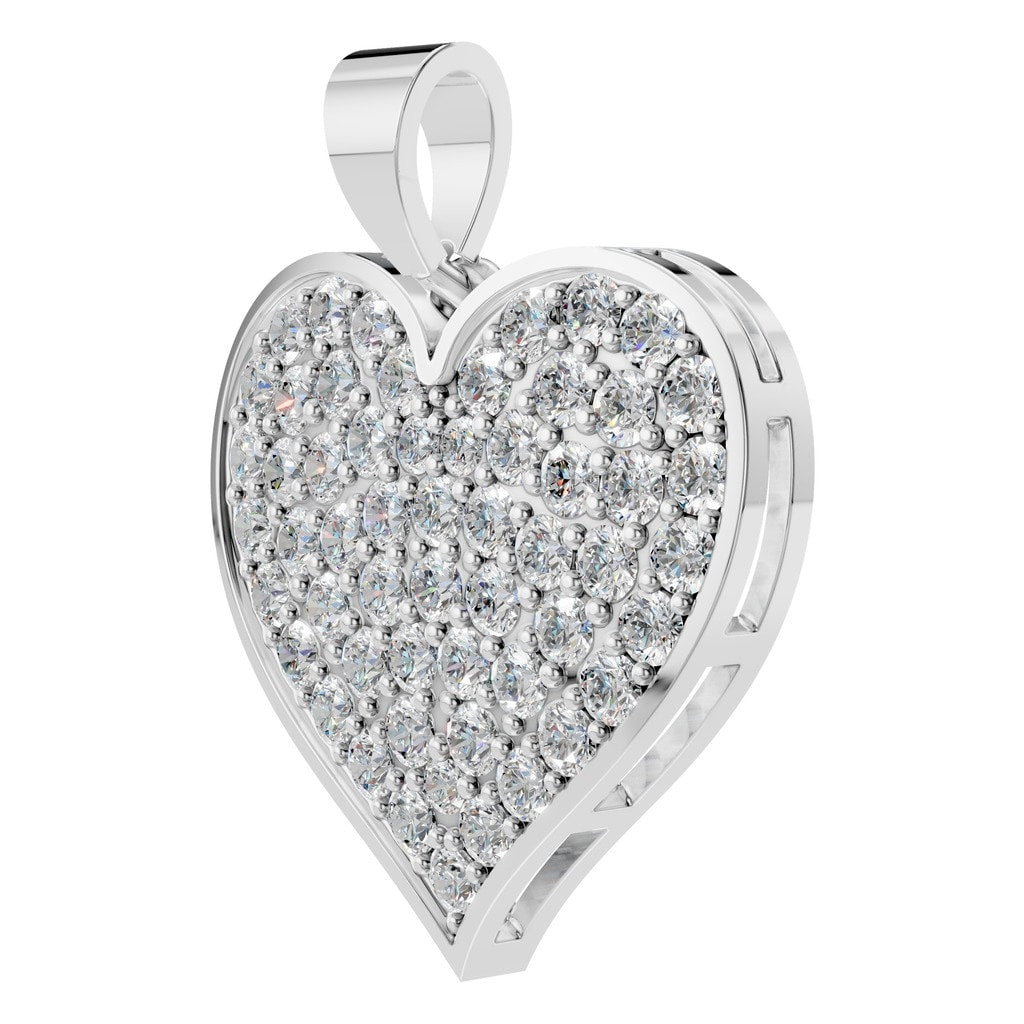 PE-8265 White Gold Pendant SET - ANGLE