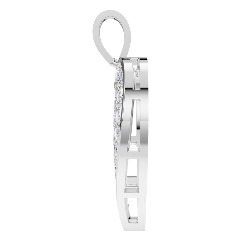 PE-8265 White Gold Pendant SET - Side View