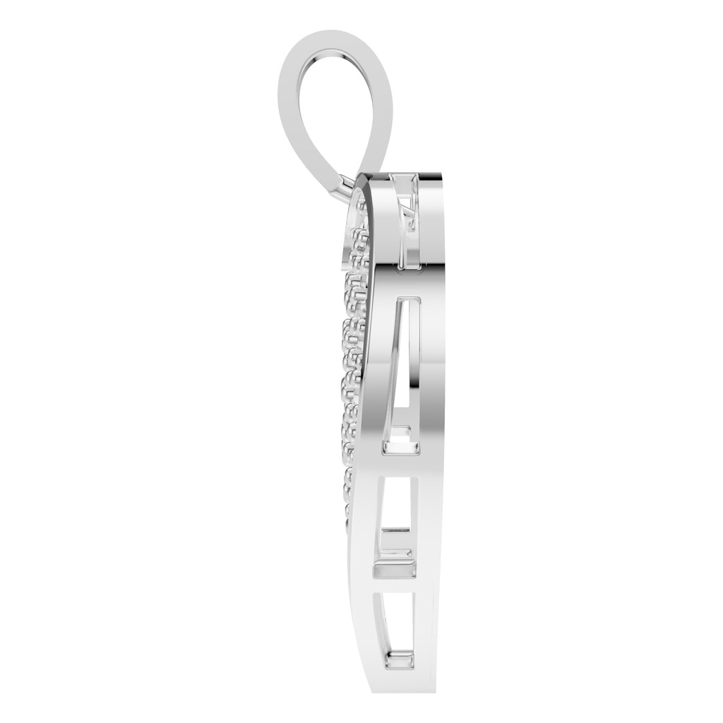 PE-8265 White Gold Pendant UNSET - Side View