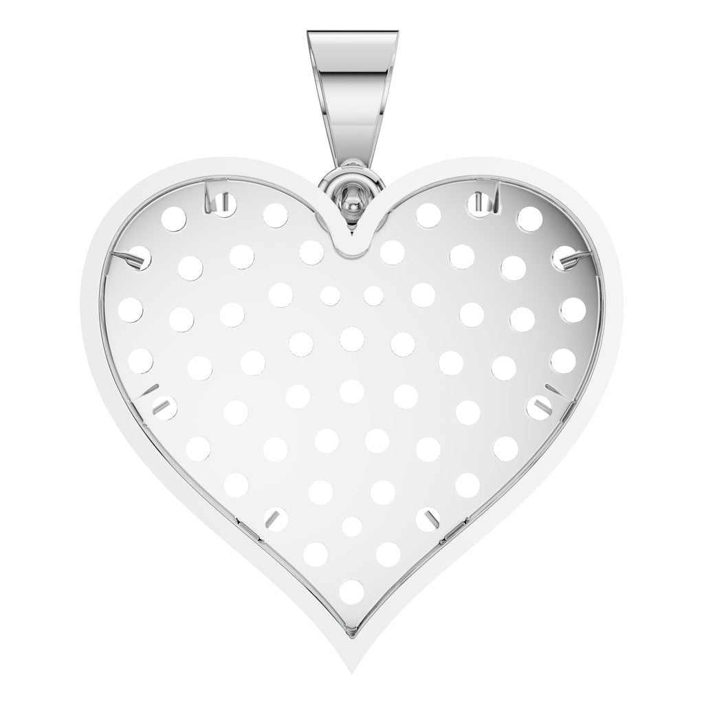 PE-8265 White Gold Pendant UNSET - BACK