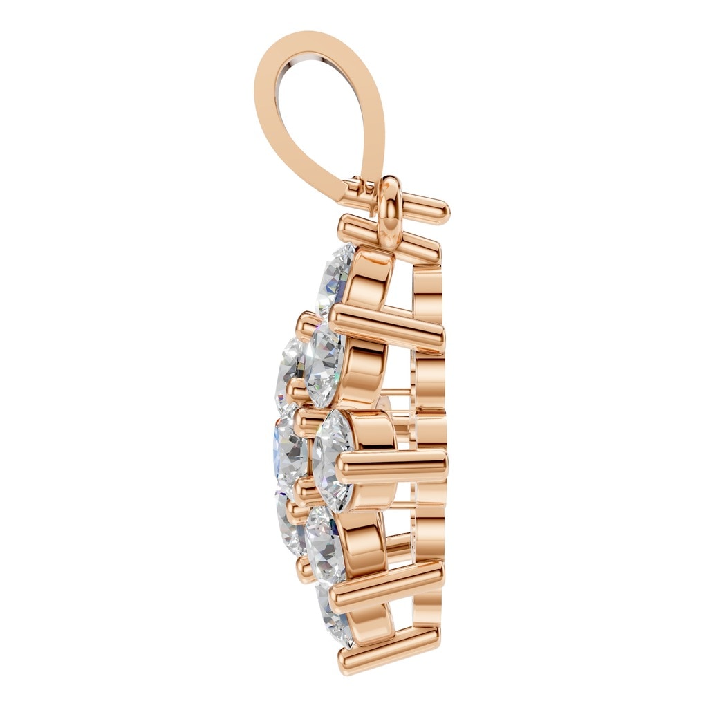 PE-8445 Rose Gold Pendant SET - Side View