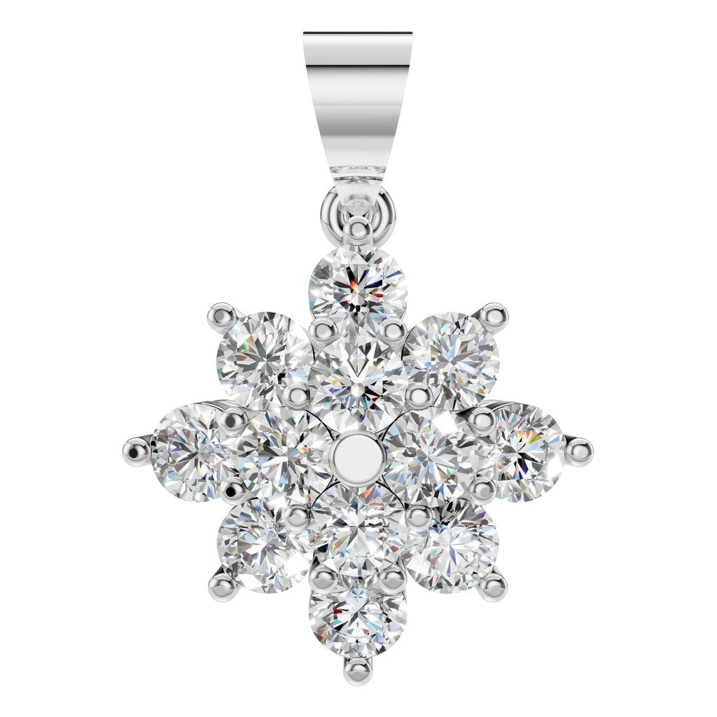 PE-8445 White Gold Pendant SET - Main View
