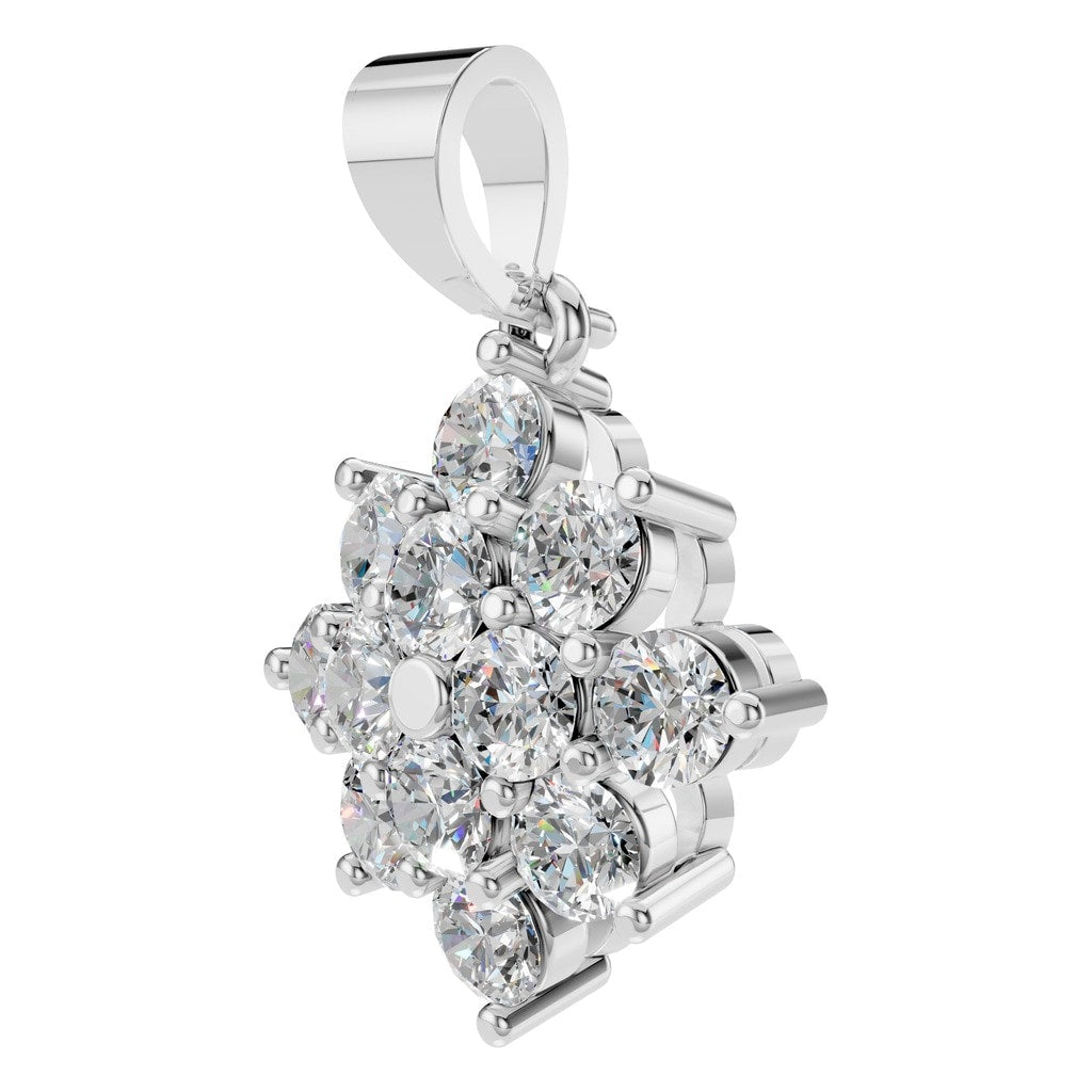 PE-8445 White Gold Pendant SET - ANGLE