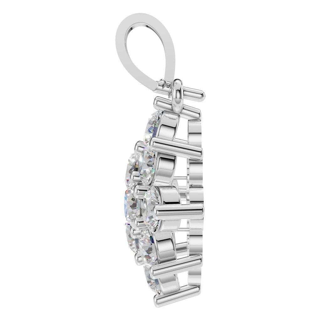 PE-8445 White Gold Pendant SET - Side View