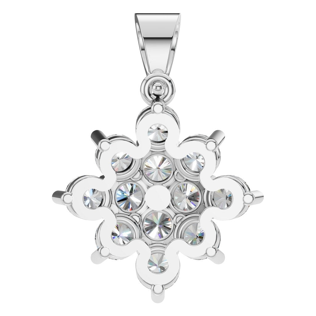 PE-8445 White Gold Pendant SET - BACK