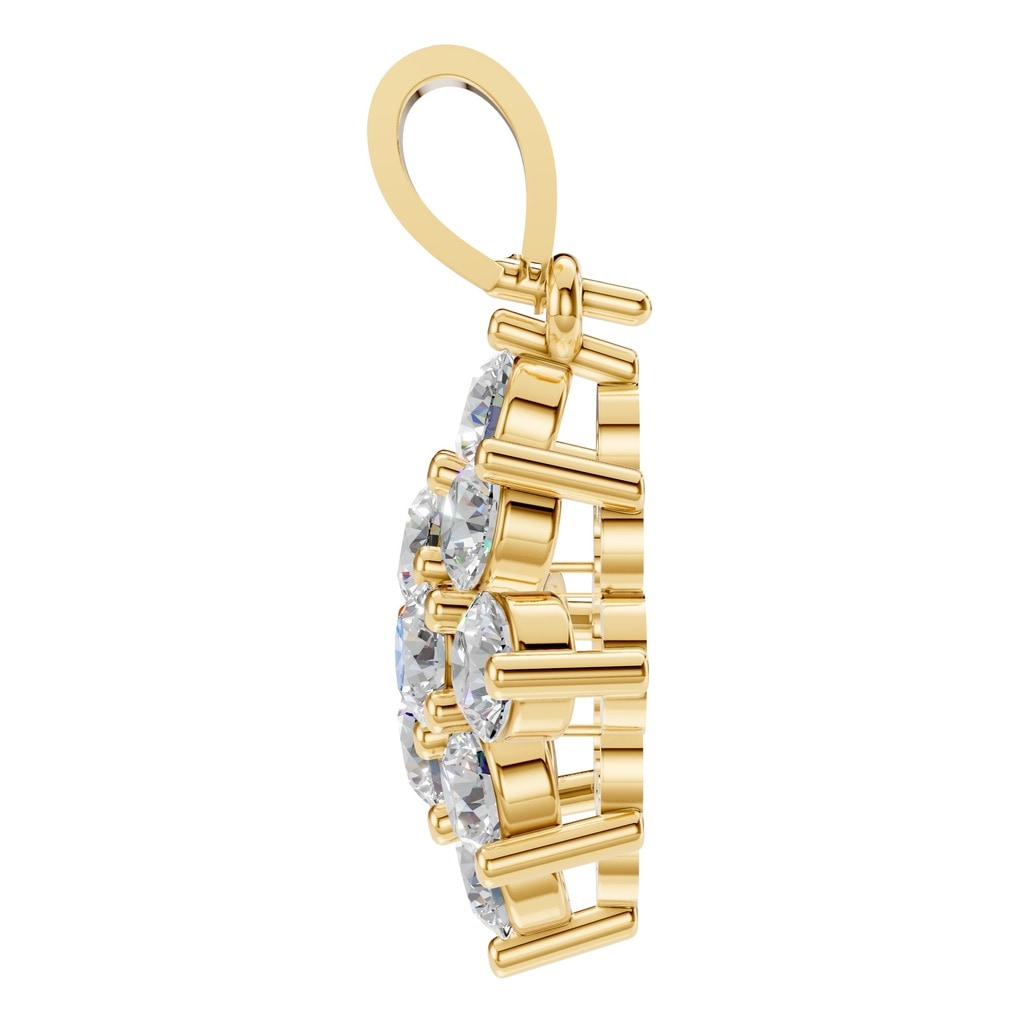 PE-8445 Yellow Gold Pendant SET - Side View