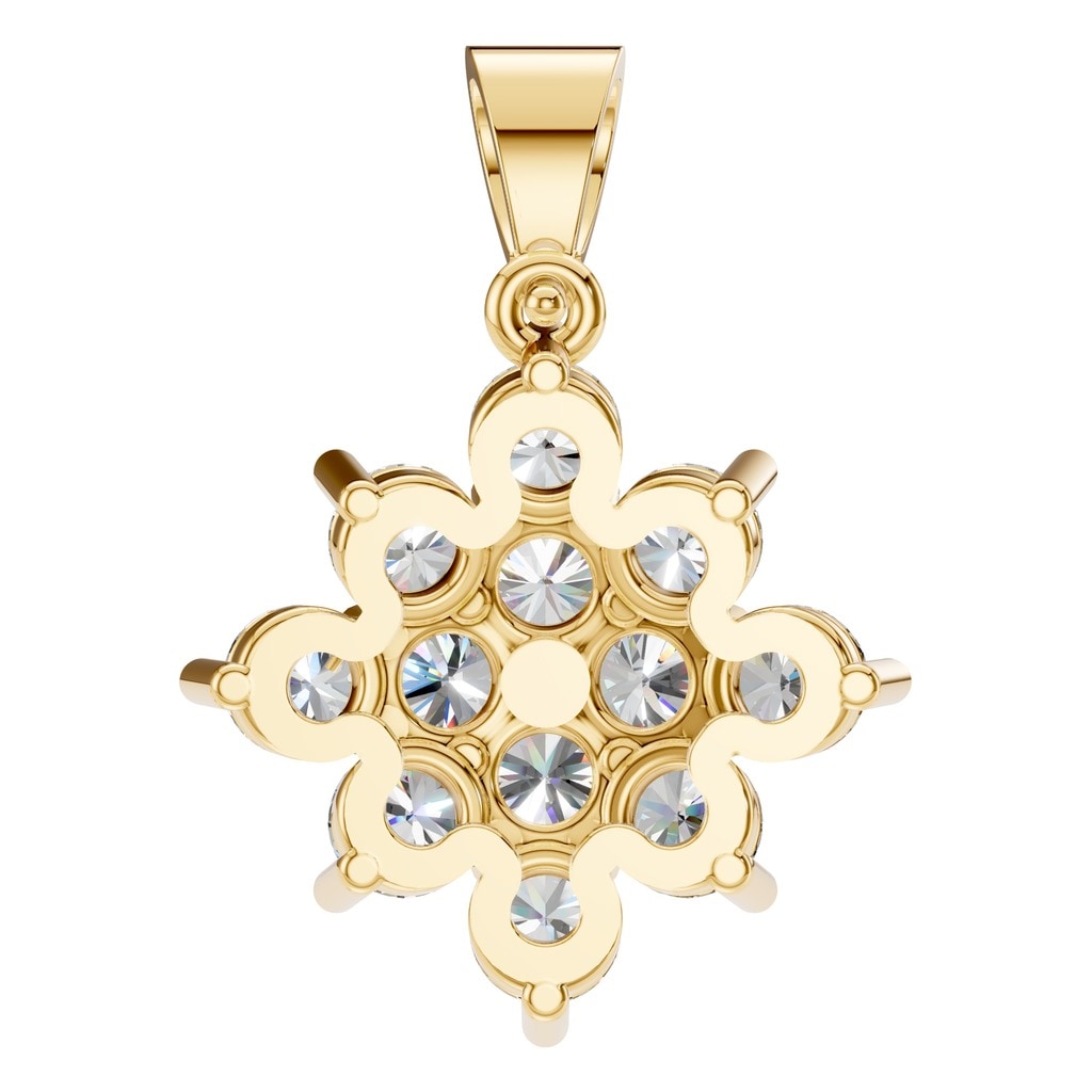 PE-8445 Yellow Gold Pendant SET - BACK