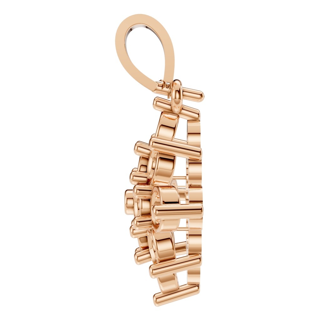 PE-8445 Rose Gold Pendant UNSET - Side View