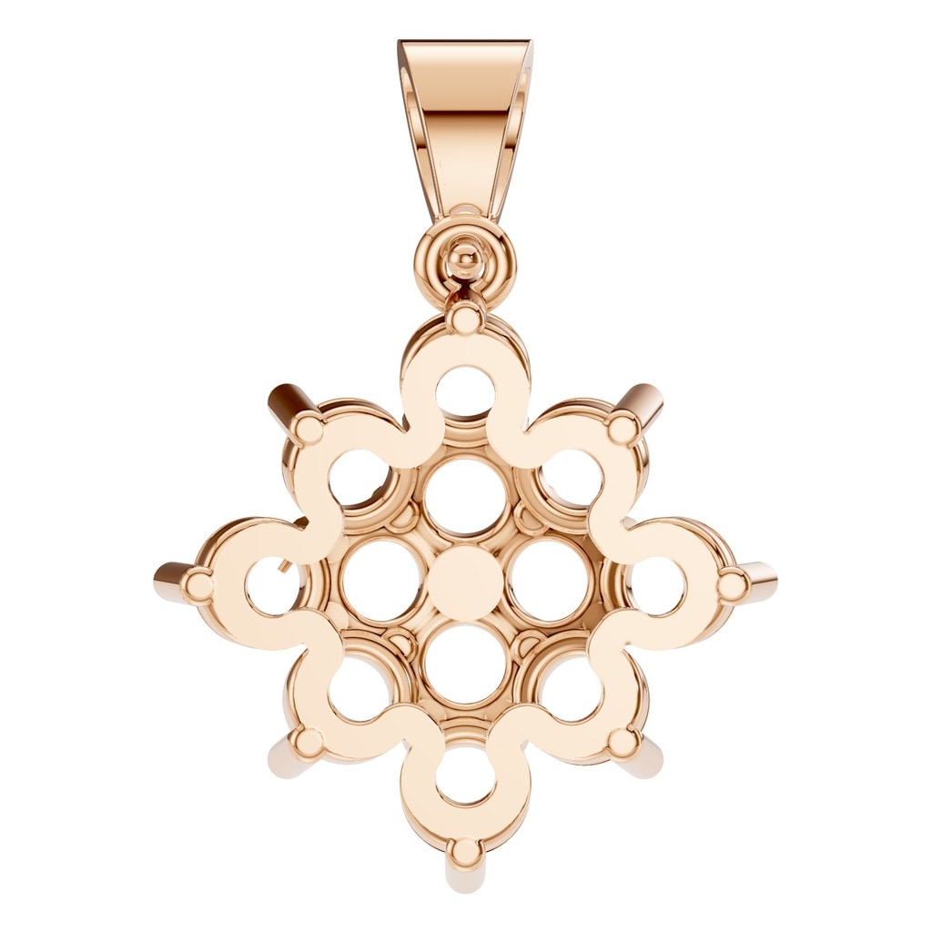 PE-8445 Rose Gold Pendant UNSET - BACK