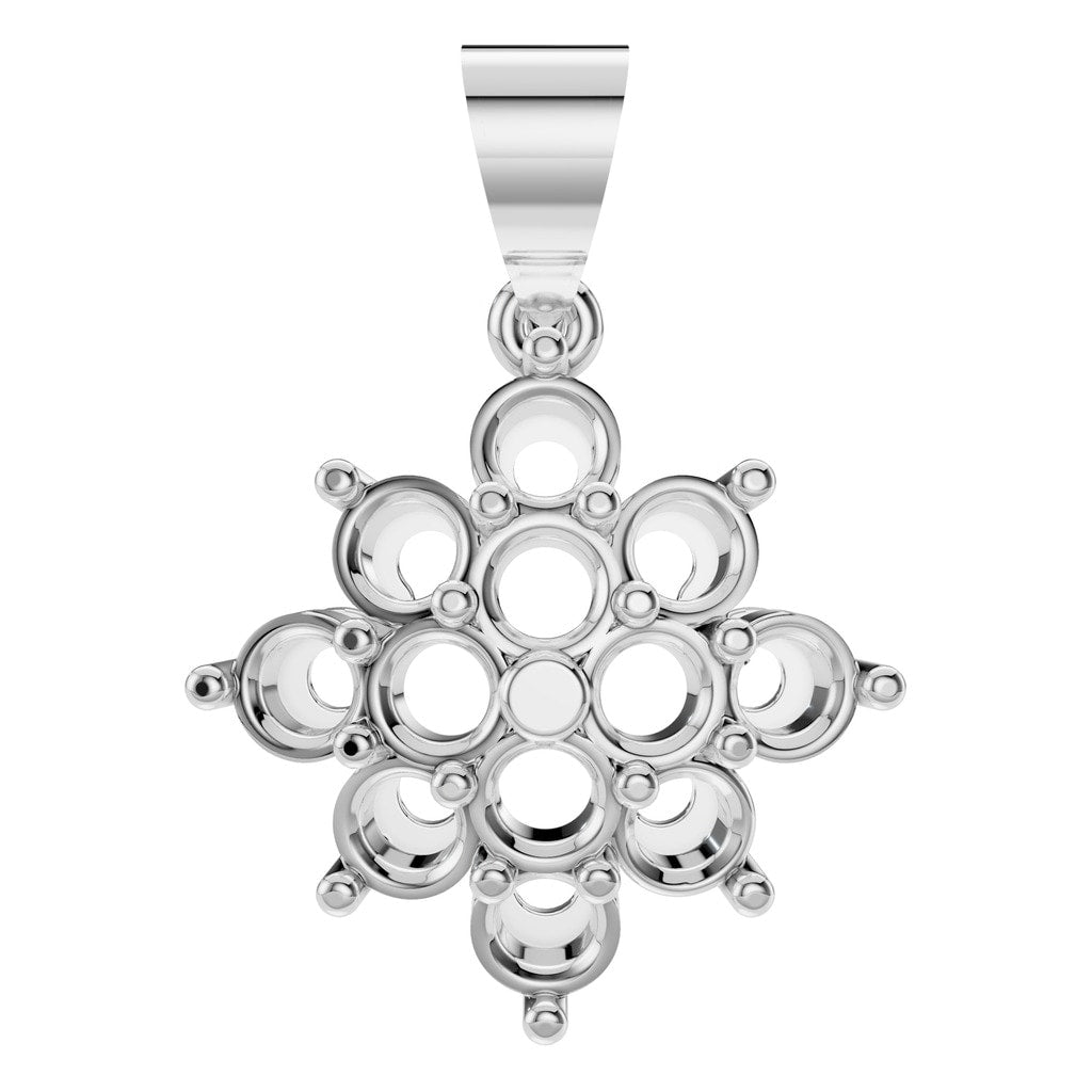 PE-8445 White Gold Pendant UNSET - Main View