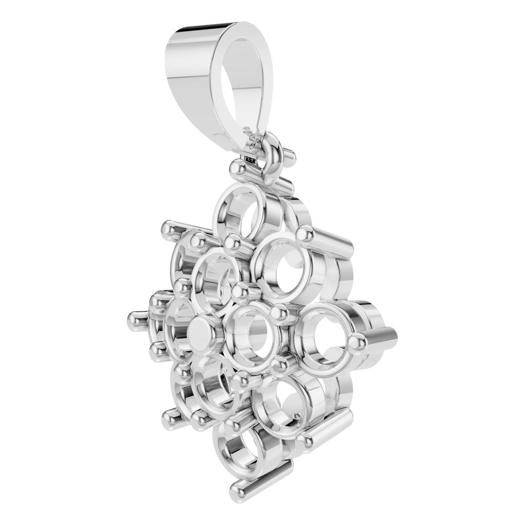 PE-8445 White Gold Pendant UNSET - ANGLE