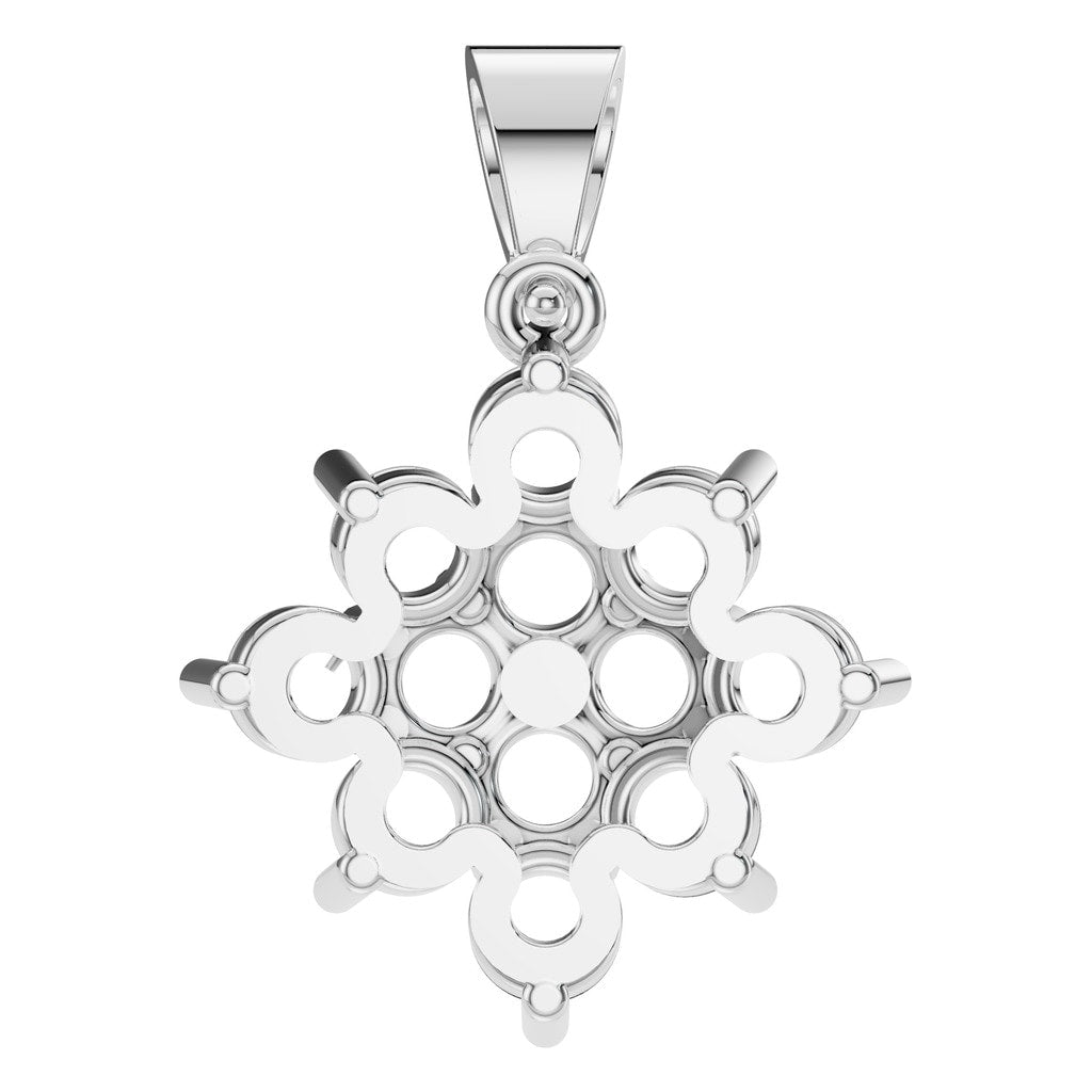 PE-8445 White Gold Pendant UNSET - BACK