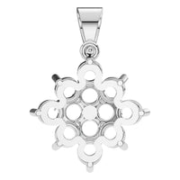 PE-8445 White Gold Pendant UNSET - BACK