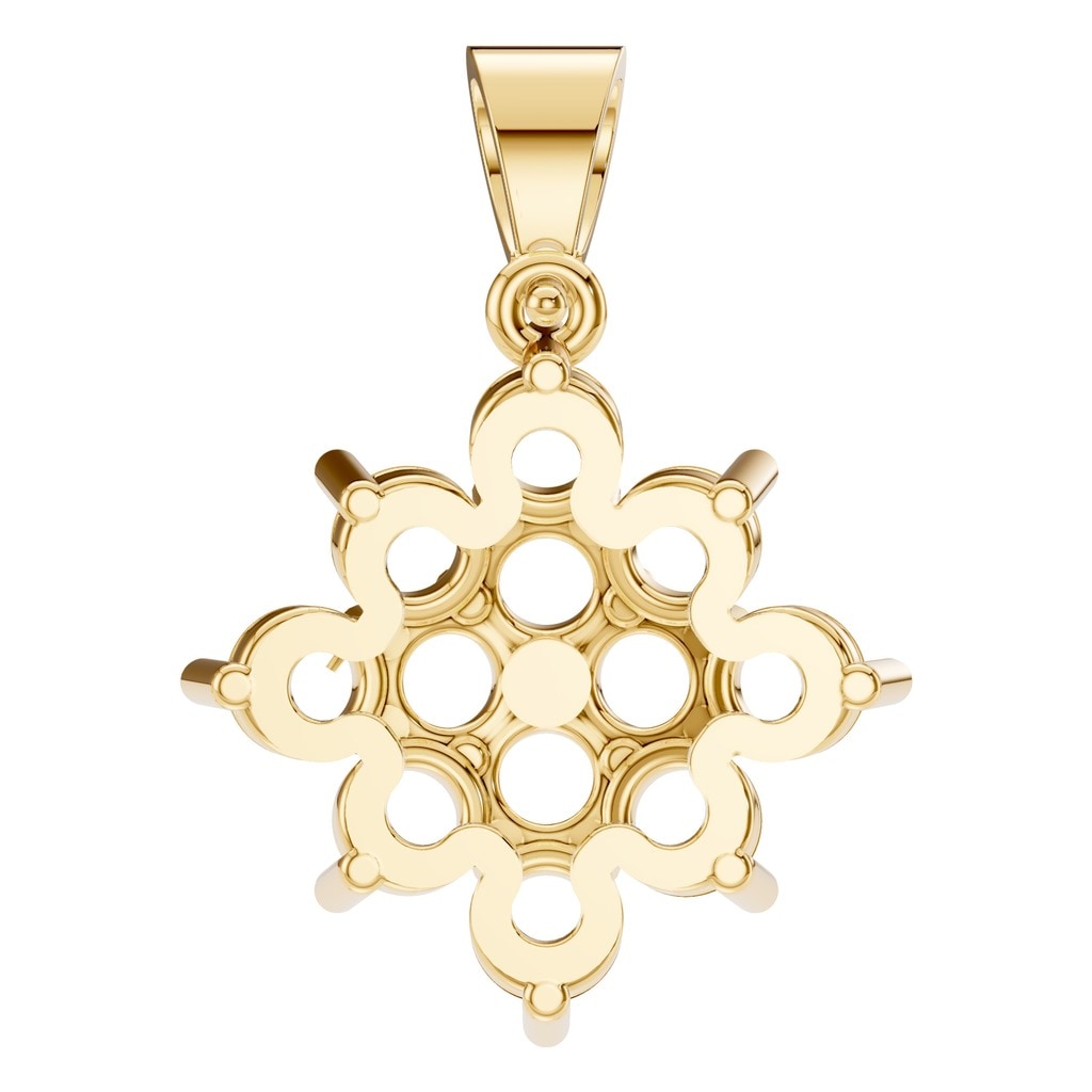 PE-8445 Yellow Gold Pendant UNSET - BACK
