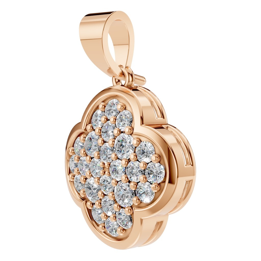 PE-8548 Rose Gold Pendant SET - ANGLE
