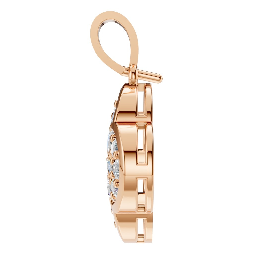PE-8548 Rose Gold Pendant SET - Side View