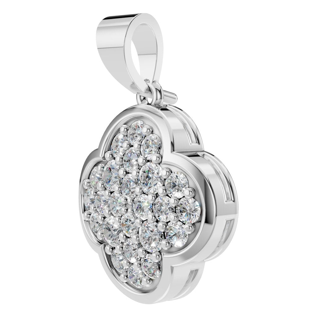 PE-8548 White Gold Pendant SET - ANGLE