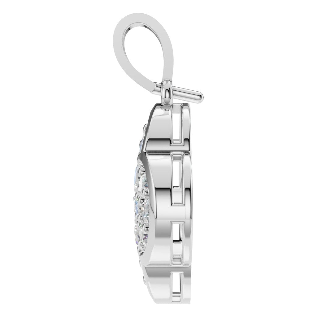 PE-8548 White Gold Pendant SET - Side View