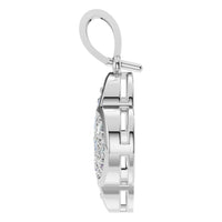 PE-8548 White Gold Pendant SET - Side View