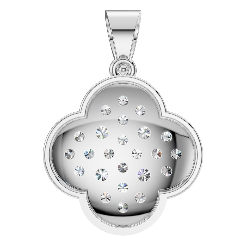 PE-8548 White Gold Pendant SET - BACK