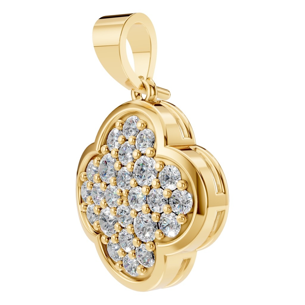 PE-8548 Yellow Gold Pendant SET - ANGLE