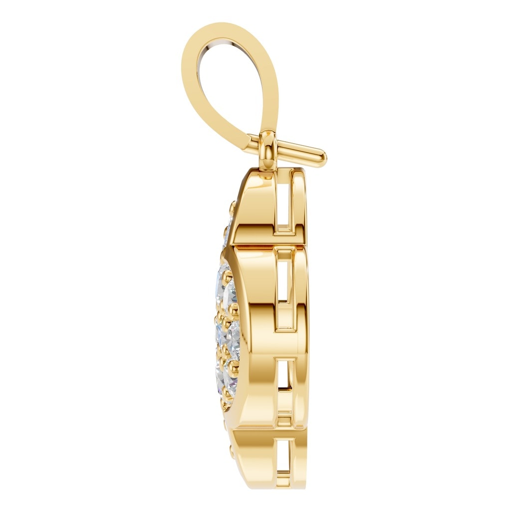 PE-8548 Yellow Gold Pendant SET - Side View