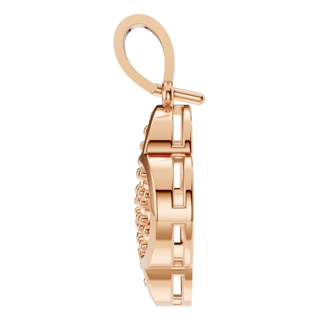 PE-8548 Rose Gold Pendant UNSET - Side View