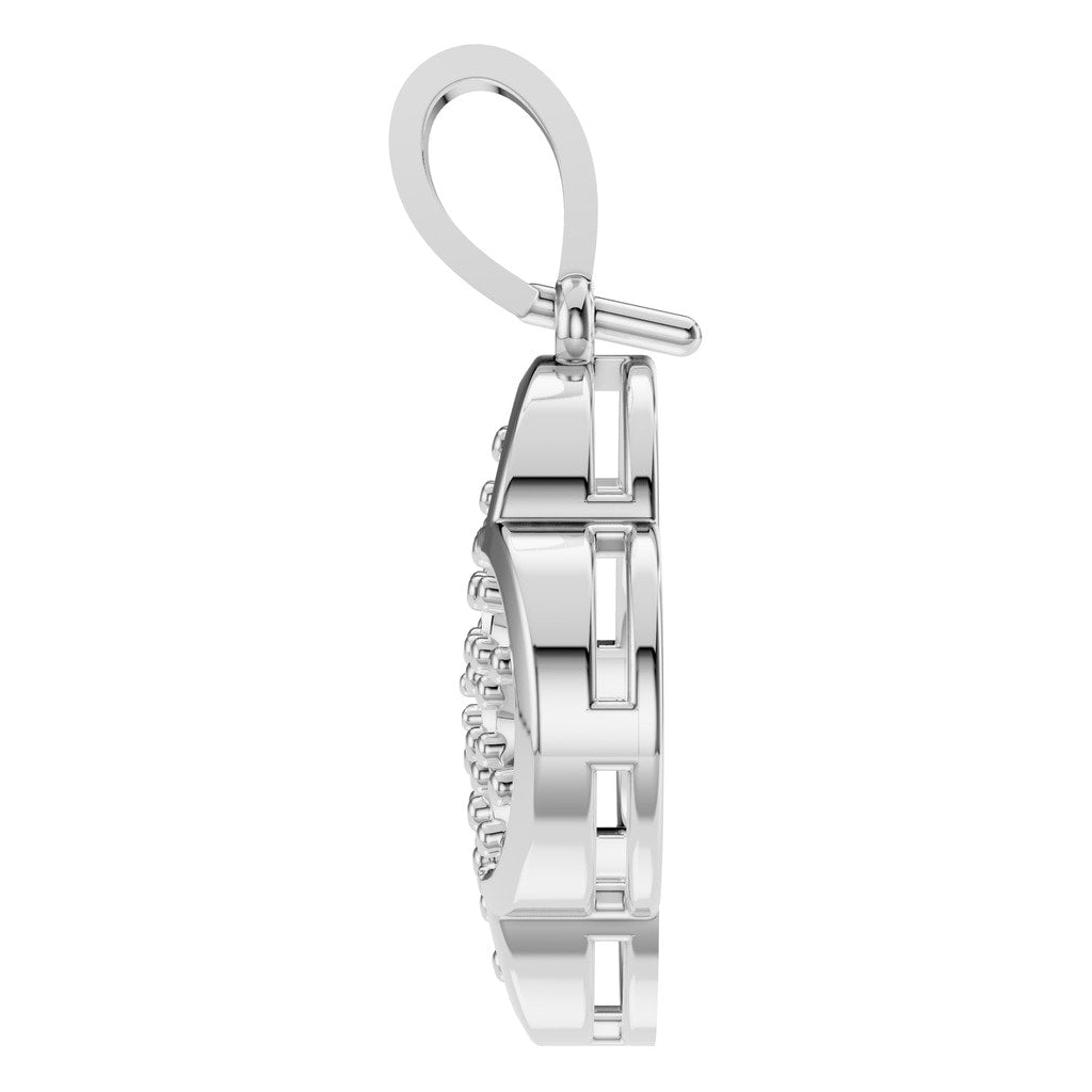 PE-8548 White Gold Pendant UNSET - Side View