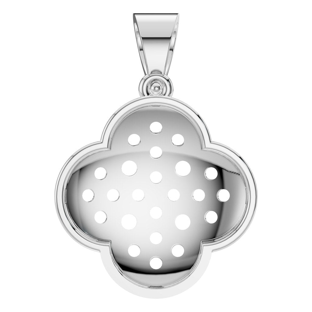 PE-8548 White Gold Pendant UNSET - BACK