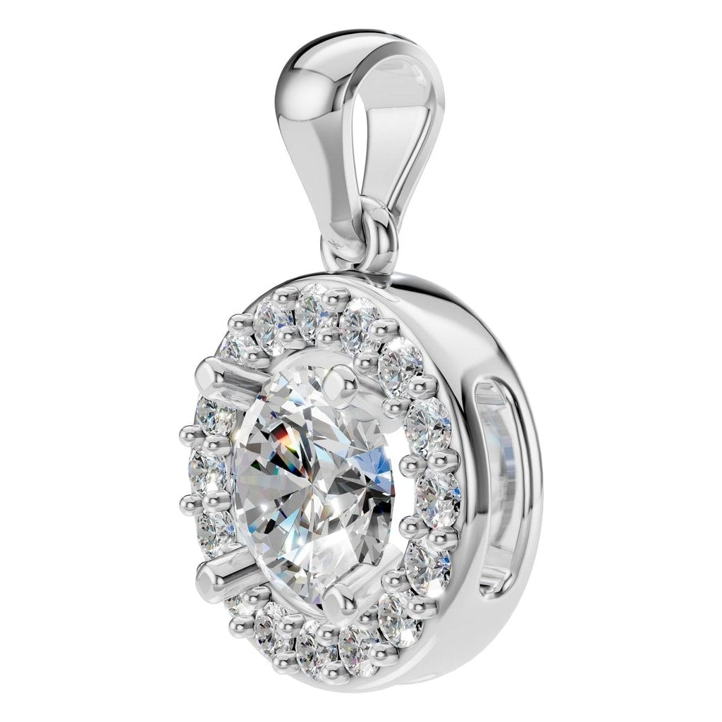 PE-8623 White Gold Pendant SET - ANGLE