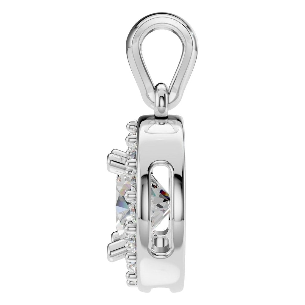 PE-8623 White Gold Pendant SET - Side View