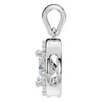 PE-8623 White Gold Pendant SET - Side View