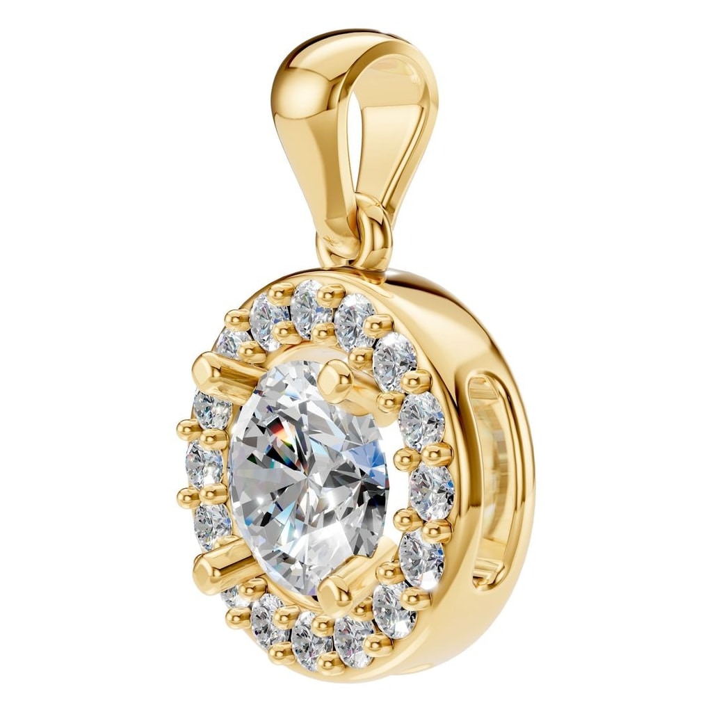 PE-8623 Yellow Gold Pendant SET - ANGLE