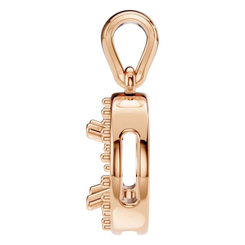 PE-8623 Rose Gold Pendant UNSET - Side View