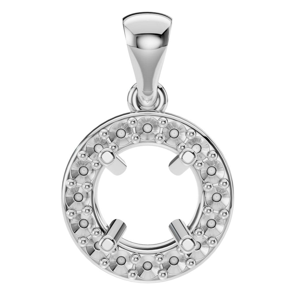 PE-8623 White Gold Pendant UNSET - Main View