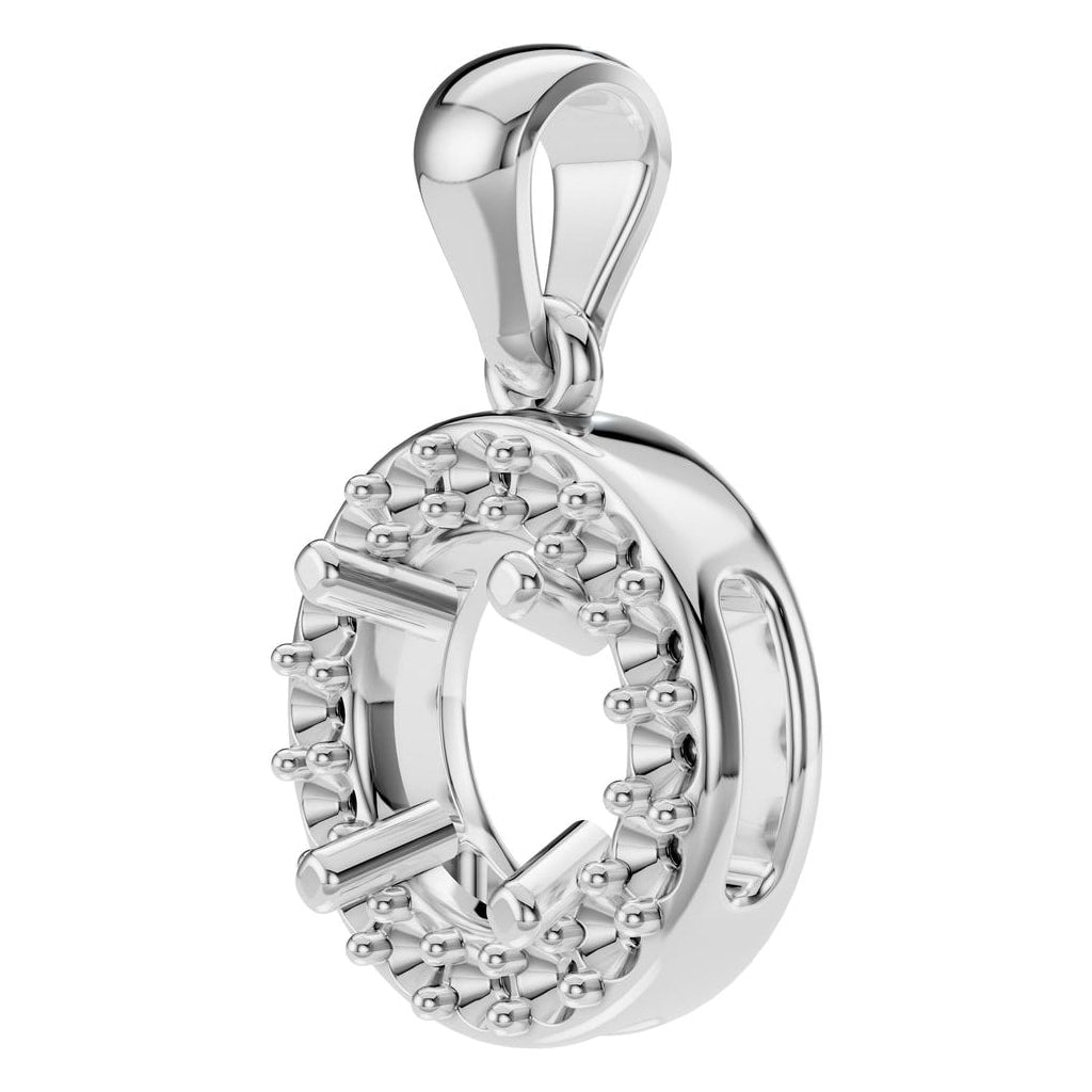 PE-8623 White Gold Pendant UNSET - ANGLE
