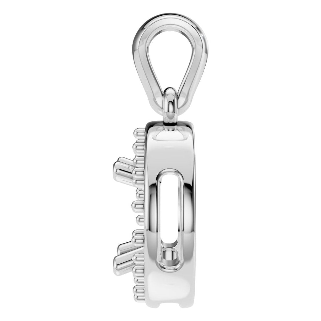 PE-8623 White Gold Pendant UNSET - Side View