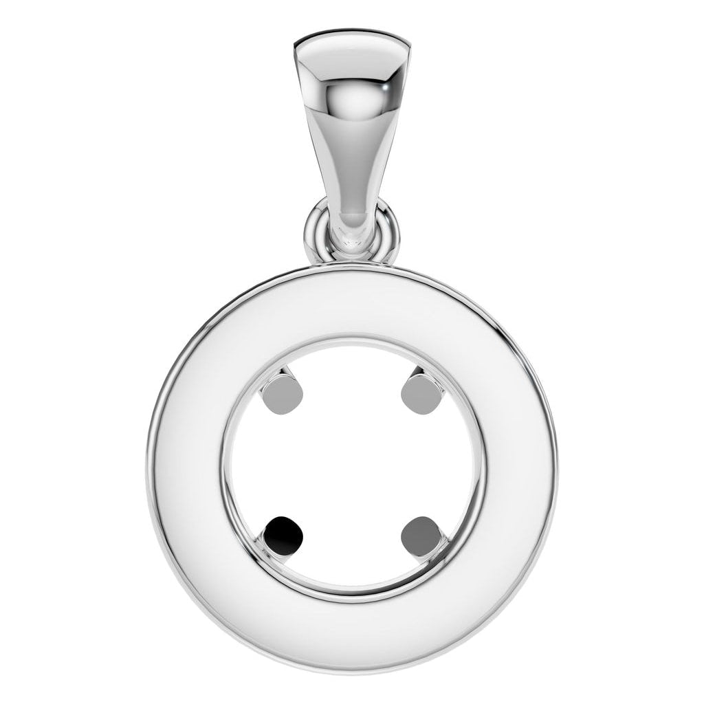 PE-8623 White Gold Pendant UNSET - BACK
